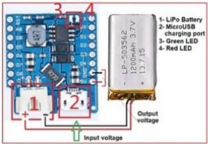 TP4056 board to charge a Li-Ion LiPo PKCell 