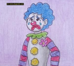 A very sad clown